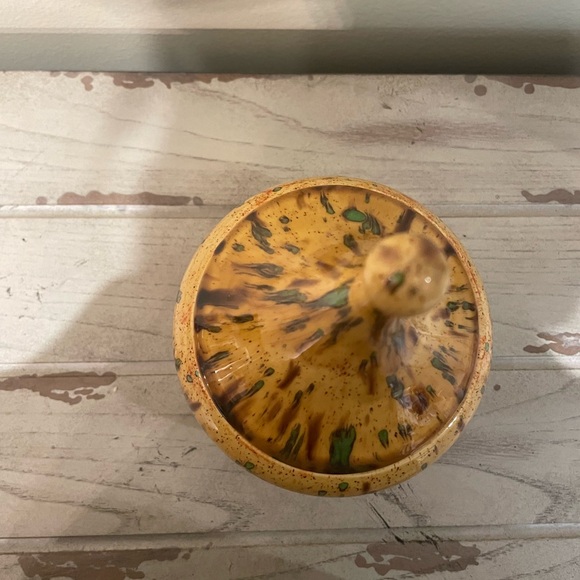 Vintage Splatterware Circus Tent Style Ceramic Candy Jar - Picture 3 of 7